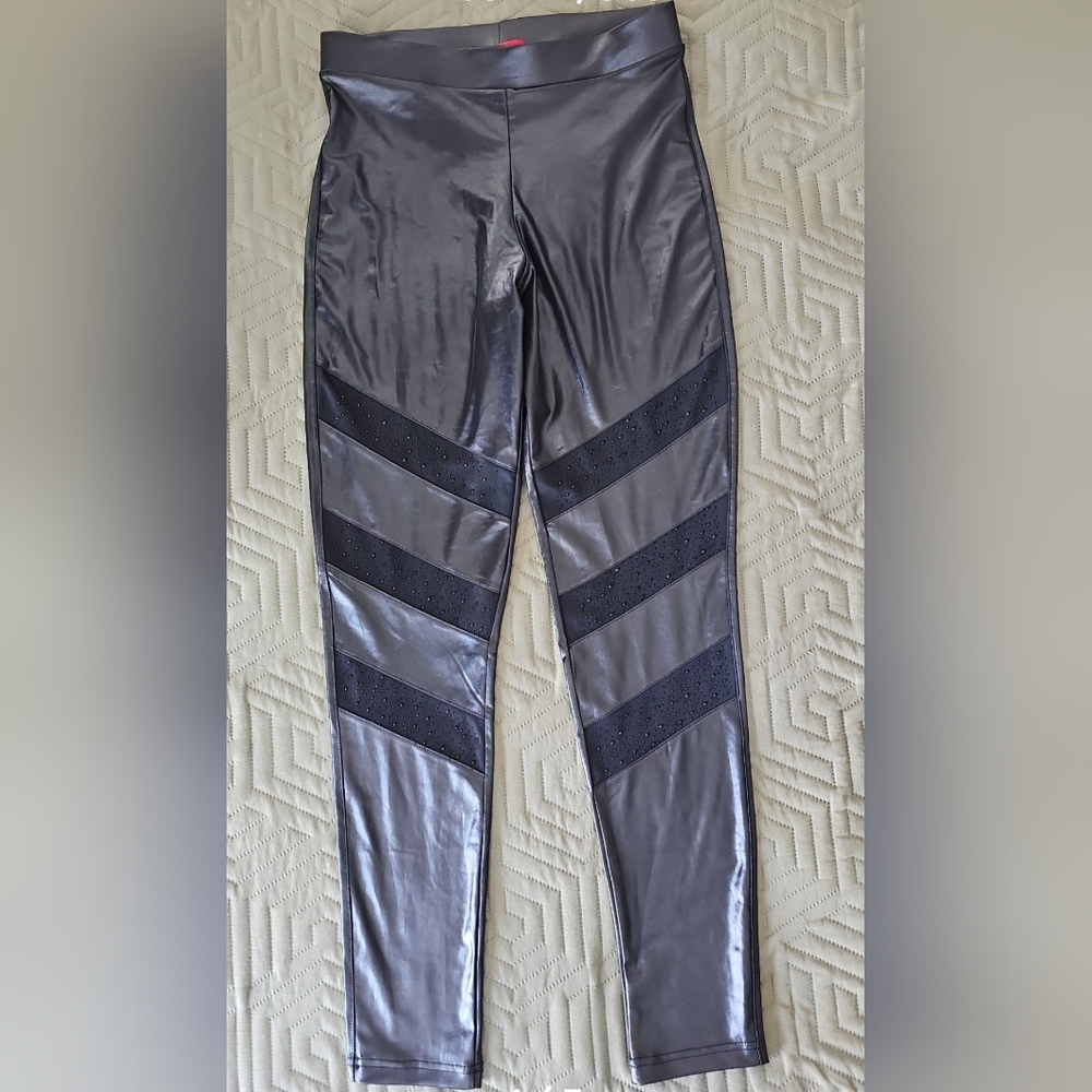 Faux leather and glimmer Leggings size l/xl datenight
